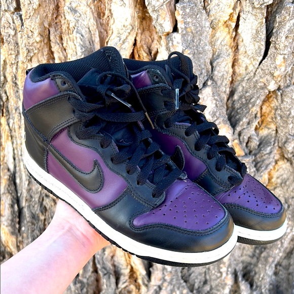 Nike Shoes - Nike Black and Purple High-Top Sneakers